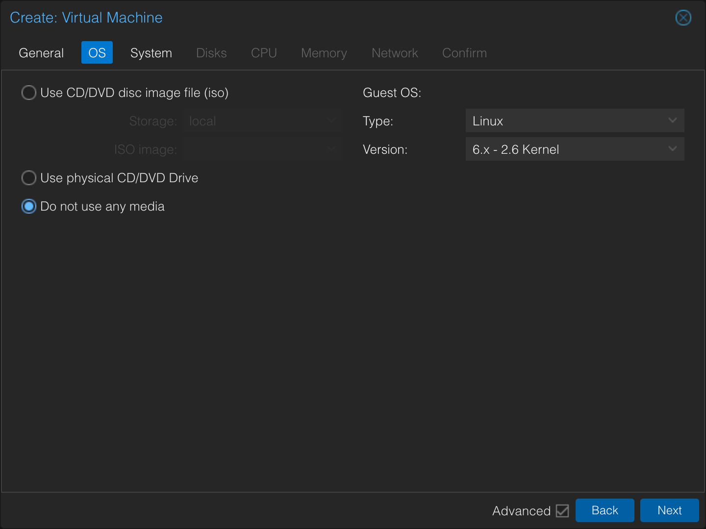 Proxmox remove physical media